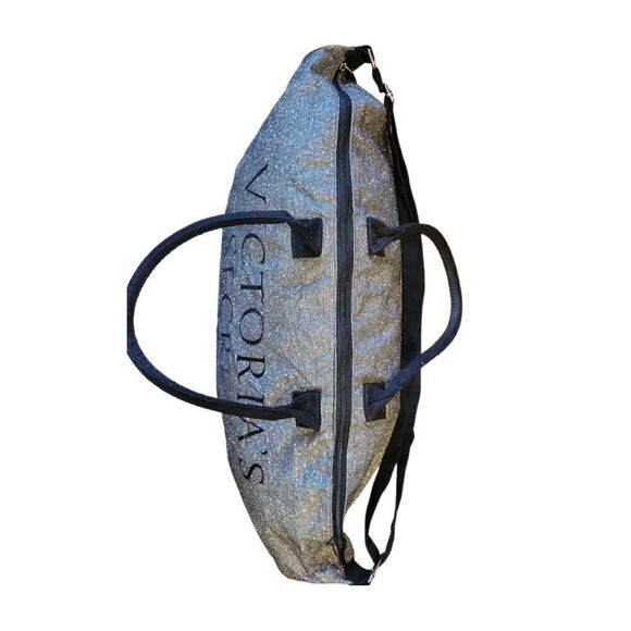 Victorias Secret Limited Edition Silver Glitter Weekender Tote Bag NWOT - Picture 5 of 15